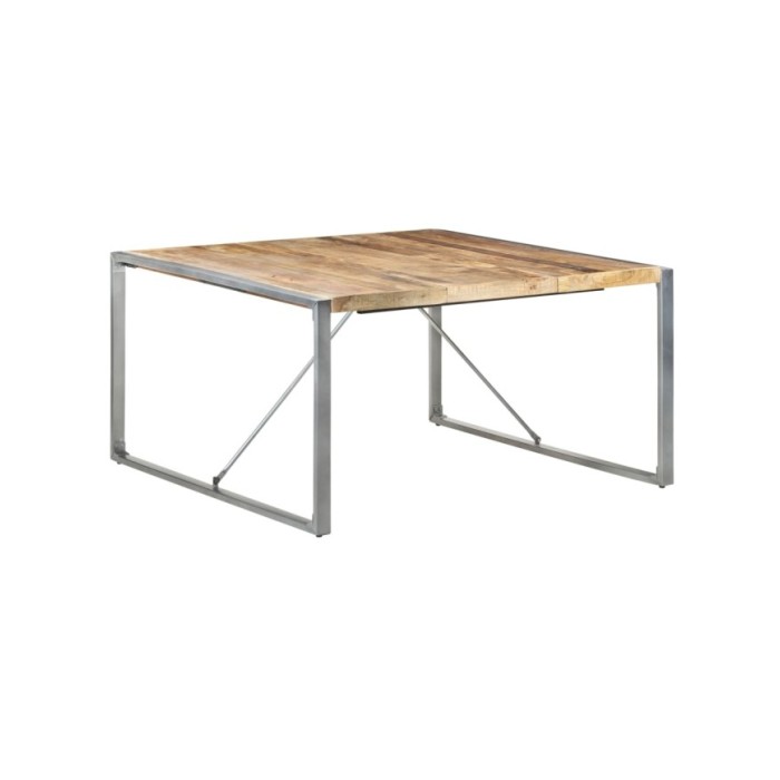 Table de salle à manger 140x140x75 cm Bois de manguier brut