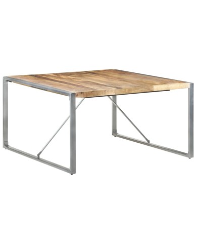 Table de salle à manger 140x140x75 cm Bois de manguier brut
