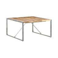 Table de salle à manger 140x140x75 cm Bois de manguier brut