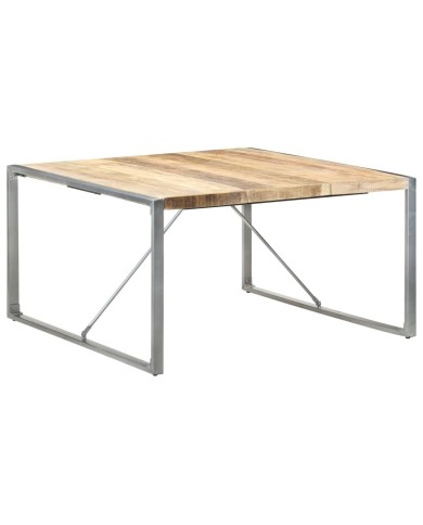 Table de salle à manger 140x140x75 cm Bois de manguier brut