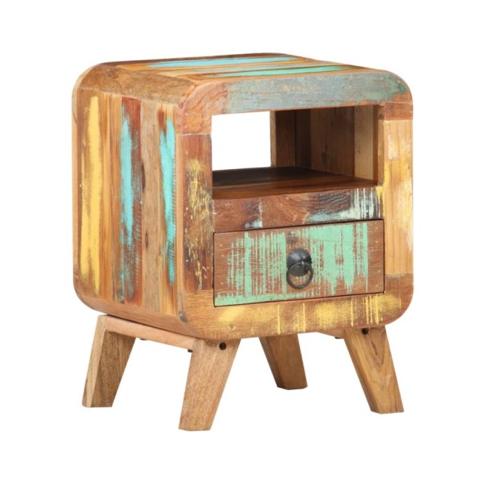 Table de chevet 30x30x41 cm Bois de récupération massif
