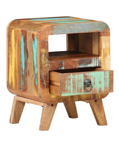 Table de chevet 30x30x41 cm Bois de récupération massif