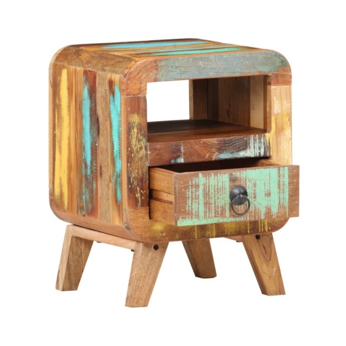 Table de chevet 30x30x41 cm Bois de récupération massif