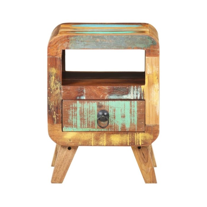 Table de chevet 30x30x41 cm Bois de récupération massif
