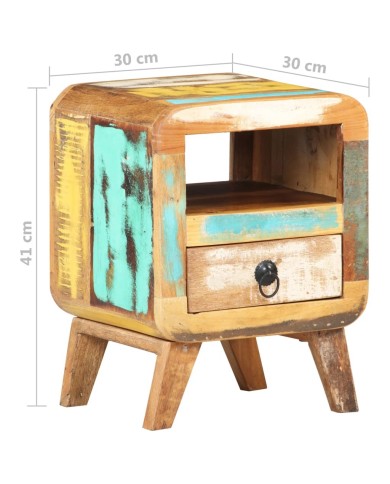 Table de chevet 30x30x41 cm Bois de récupération massif