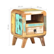 Table de chevet 30x30x41 cm Bois de récupération massif