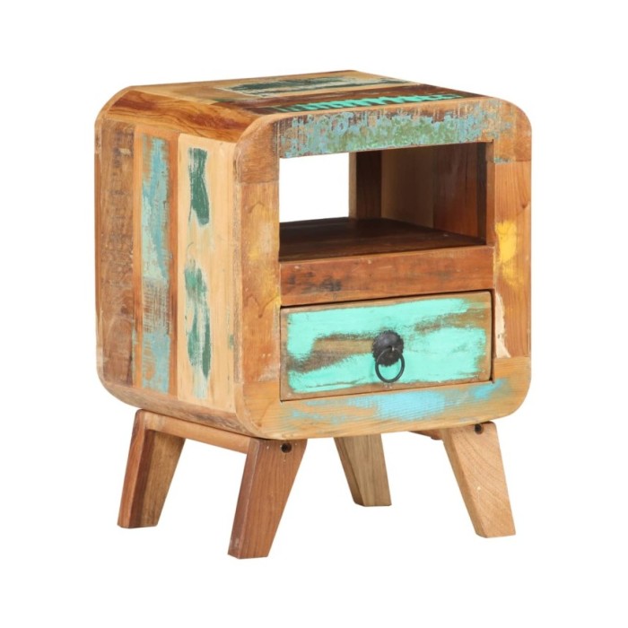 Table de chevet 30x30x41 cm Bois de récupération massif