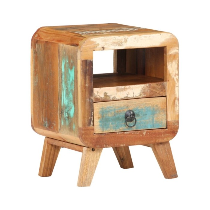 Table de chevet 30x30x41 cm Bois de récupération massif