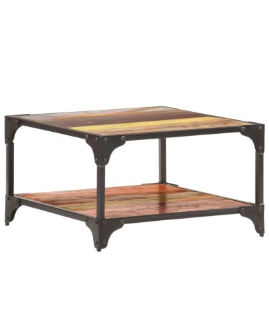 Table basse 60x60x35 cm Bois de récupération massif