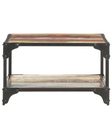 Table basse 60x60x35 cm Bois de récupération massif