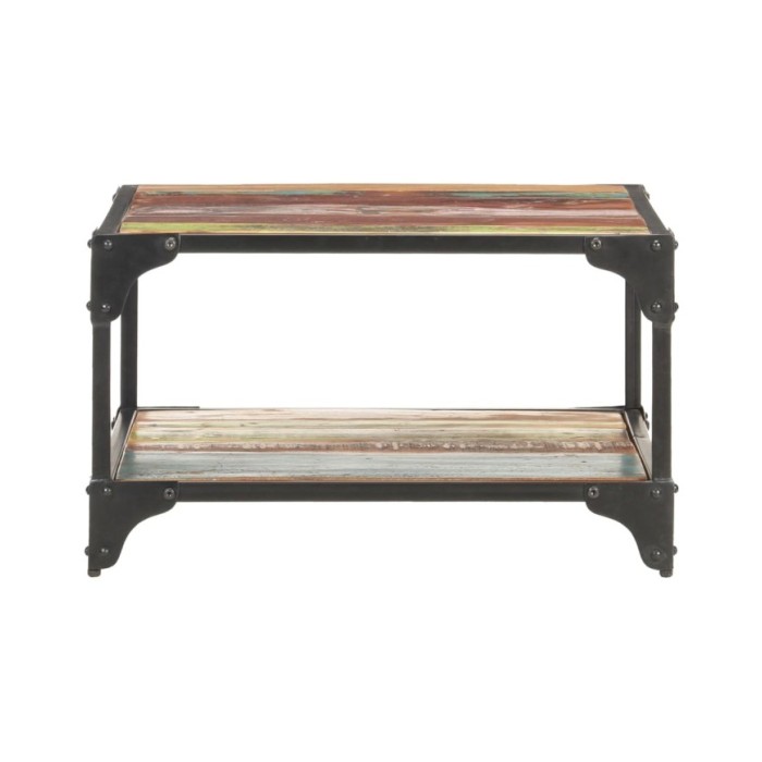 Table basse 60x60x35 cm Bois de récupération massif