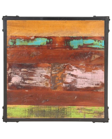 Table basse 60x60x35 cm Bois de récupération massif