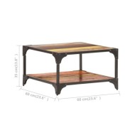 Table basse 60x60x35 cm Bois de récupération massif