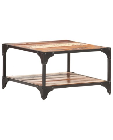 Table basse 60x60x35 cm Bois de récupération massif