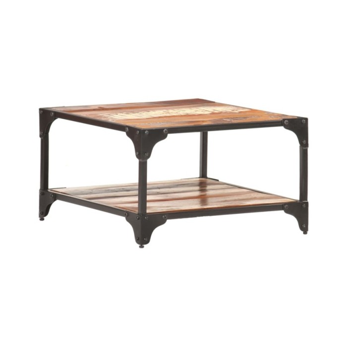 Table basse 60x60x35 cm Bois de récupération massif