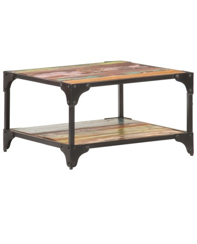 Table basse 60x60x35 cm Bois de récupération massif