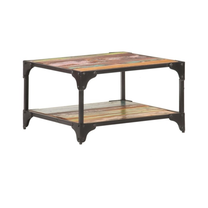 Table basse 60x60x35 cm Bois de récupération massif