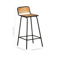 Chaises de bar 4 pcs Bois de manguier solide