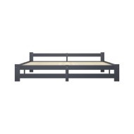 Cadre de lit Gris foncé Bois de pin massif 200x200 cm
