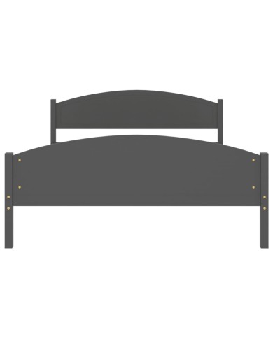 Cadre de lit Gris foncé Bois de pin massif 160x200 cm