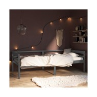 Cadre de lit Gris foncé Bois de pin massif 90x200 cm