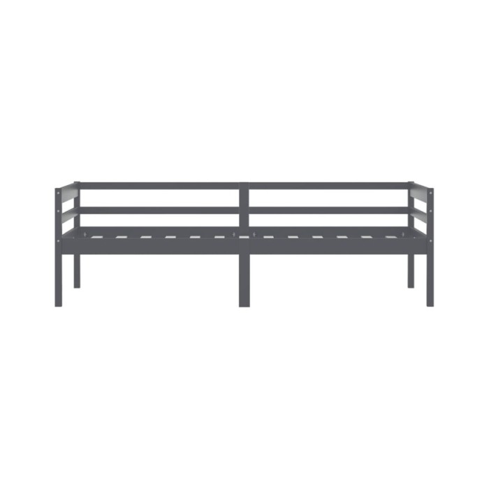 Cadre de lit Gris foncé Bois de pin massif 90x200 cm