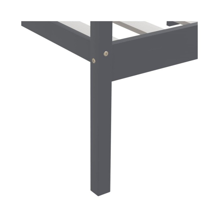 Cadre de lit Gris foncé Bois de pin massif 90x200 cm