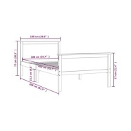 Cadre de lit Bois de pin massif 100x200 cm
