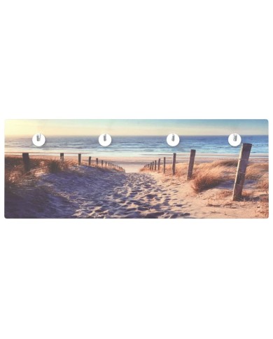 Porte-manteau mural 80x30 cm Verre trempé Design Plage
