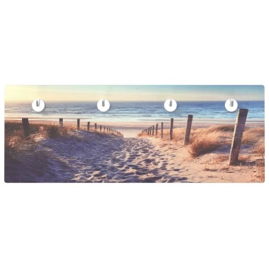 Porte-manteau mural 80x30 cm Verre trempé Design Plage