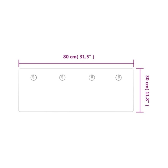 Porte-manteau mural 80x30 cm Verre trempé Design Plage