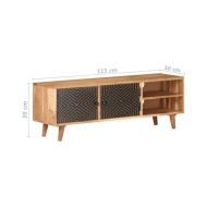 Meuble TV 115x30x39 cm Bois d'acacia massif