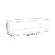 Table basse Noir avec verre marbre blanc 120x50x35 cm