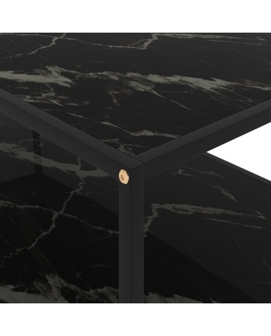 Table basse Noir 120x60x35 cm Verre trempé