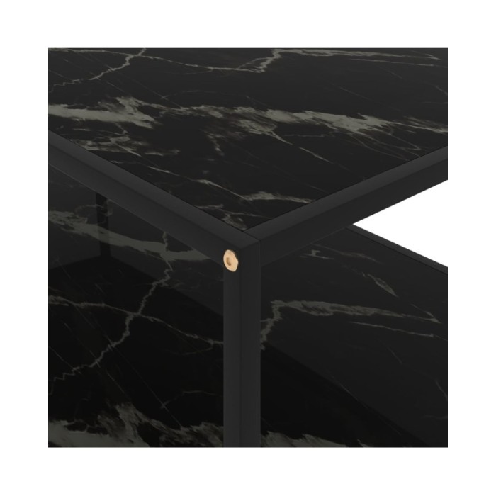 Table basse Noir 120x60x35 cm Verre trempé