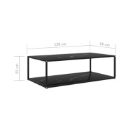 Table basse Noir 120x60x35 cm Verre trempé