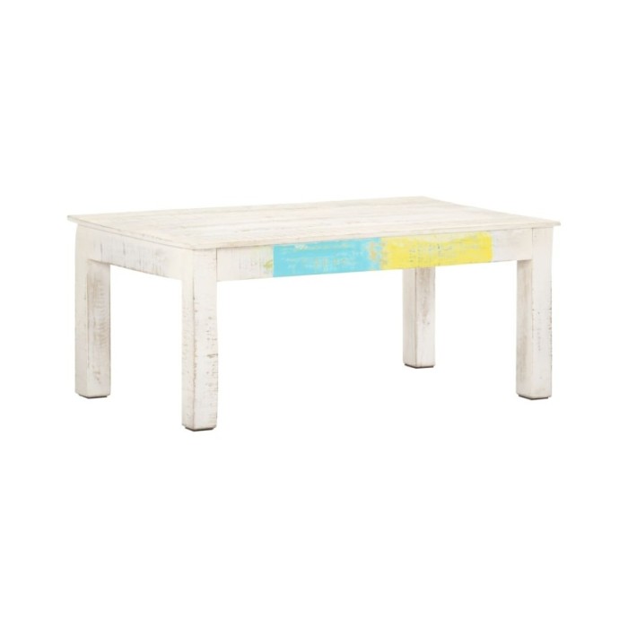 Table basse Blanc 110x60x45 cm Bois de manguier massif