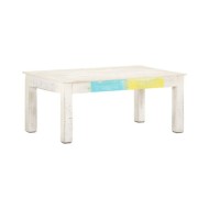 Table basse Blanc 110x60x45 cm Bois de manguier massif