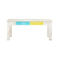 Table basse Blanc 110x60x45 cm Bois de manguier massif