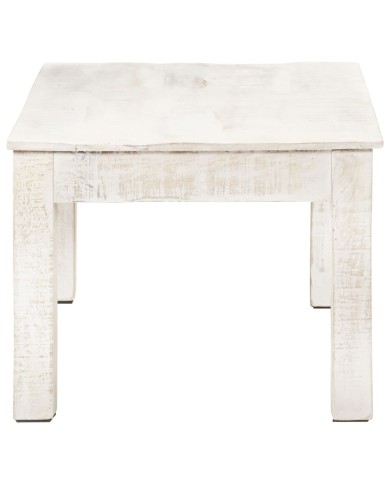 Table basse Blanc 110x60x45 cm Bois de manguier massif