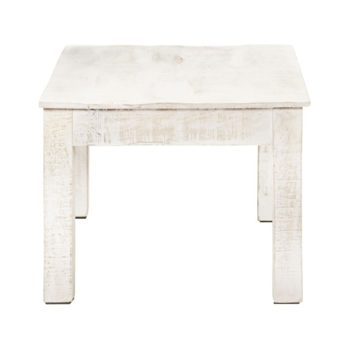 Table basse Blanc 110x60x45 cm Bois de manguier massif