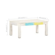 Table basse Blanc 110x60x45 cm Bois de manguier massif