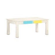 Table basse Blanc 110x60x45 cm Bois de manguier massif