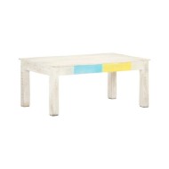 Table basse Blanc 110x60x45 cm Bois de manguier massif