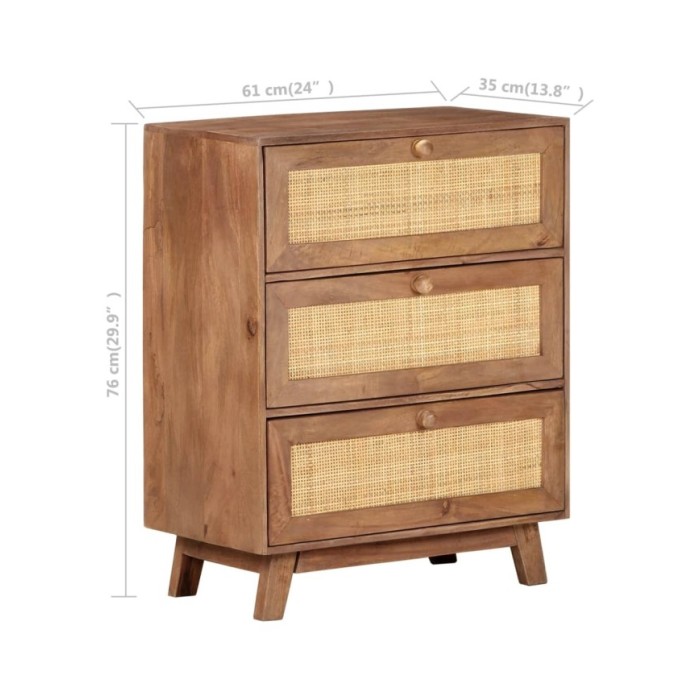 Buffet 61x35x76 cm Bois de manguier massif