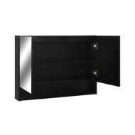 Armoire à miroir de salle de bain LED Noir 80x15x60 cm MDF