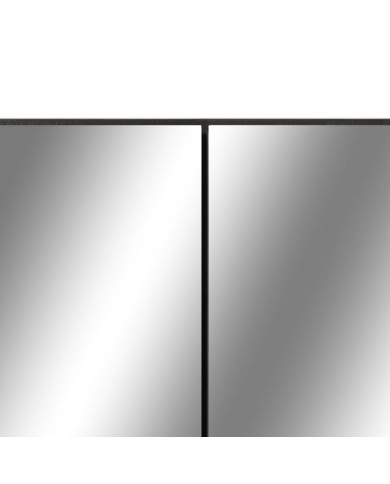 Armoire à miroir de salle de bain LED Noir 80x15x60 cm MDF