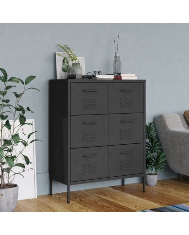 Armoire à miroir de salle de bain LED Noir 80x15x60 cm MDF