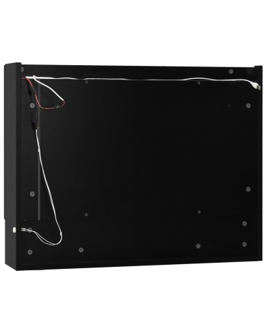 Armoire à miroir de salle de bain LED Noir 80x15x60 cm MDF