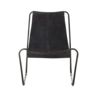 Chaise de relaxation Noir Cuir véritable